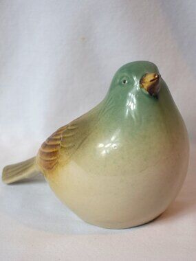 Vintage Porcelain Multi Color Chubby Bird Figure